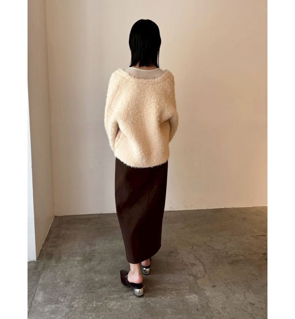 LAGUNAMOON「【WEB限定】ループヤーンセッケツニットブルゾン」|カーディガン|