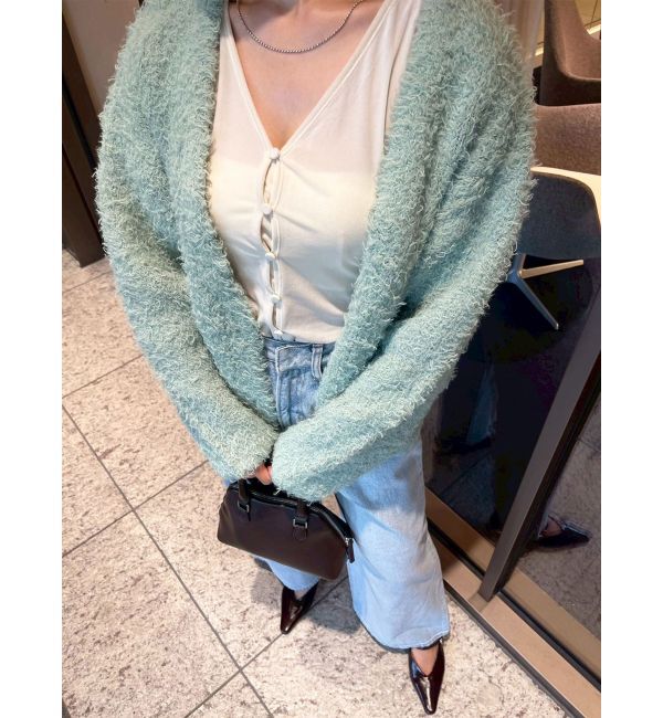 LAGUNAMOON「【WEB限定】ループヤーンセッケツニットブルゾン」|カーディガン|