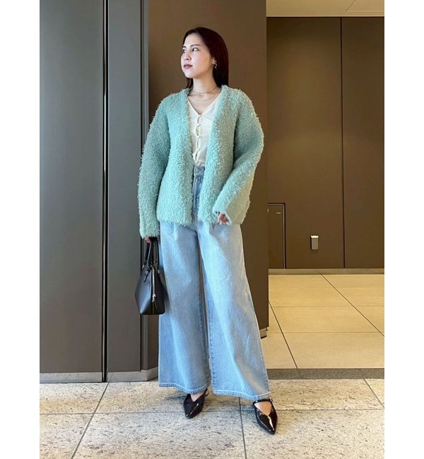 LAGUNAMOON「【WEB限定】ループヤーンセッケツニットブルゾン」|カーディガン|