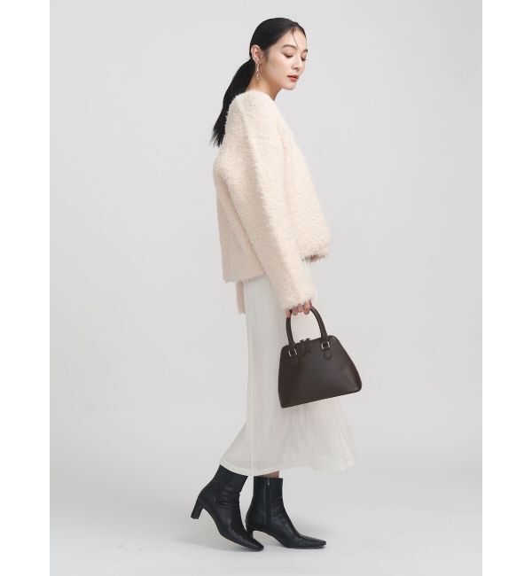 LAGUNAMOON「【WEB限定】ループヤーンセッケツニットブルゾン」|カーディガン|