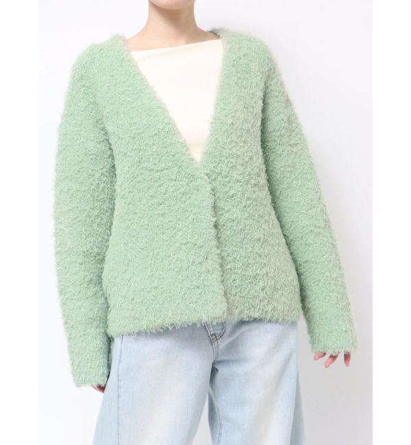 LAGUNAMOON「【WEB限定】ループヤーンセッケツニットブルゾン」|カーディガン|