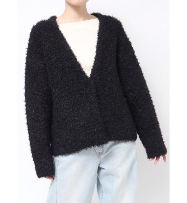 LAGUNAMOON「【WEB限定】ループヤーンセッケツニットブルゾン」|カーディガン|