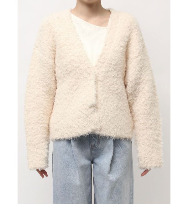 LAGUNAMOON「【WEB限定】ループヤーンセッケツニットブルゾン」|カーディガン|