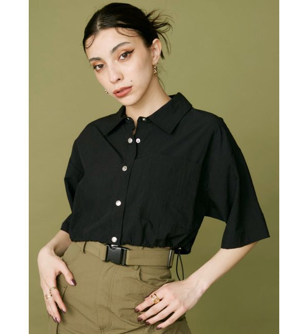 EVRIS「ドロストハーフスリーブショートシャツ」|シャツ・ブラウス|