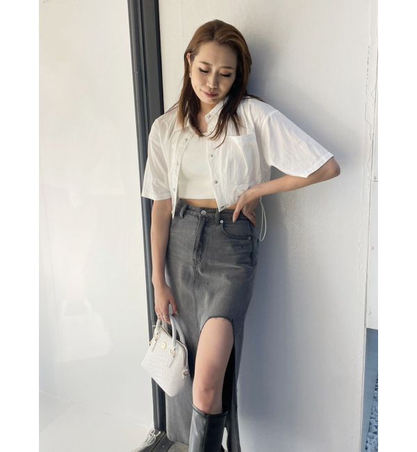 EVRIS「ドロストハーフスリーブショートシャツ」|シャツ・ブラウス|