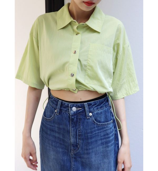 EVRIS「ドロストハーフスリーブショートシャツ」|シャツ・ブラウス|