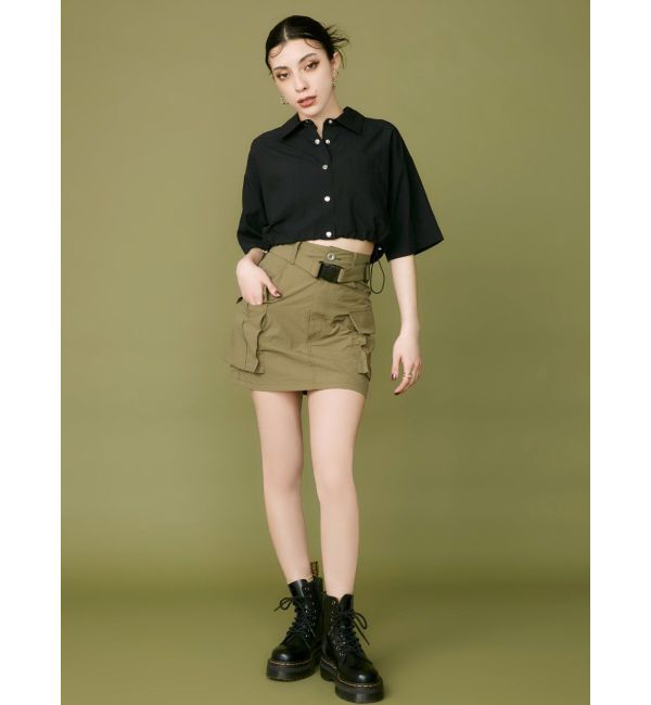 EVRIS「ドロストハーフスリーブショートシャツ」|シャツ・ブラウス|