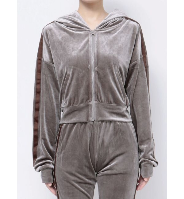 GYDA「ベロアラインショートPK」|パーカー|