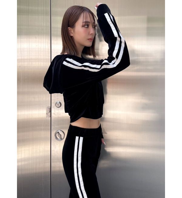 GYDA「ベロアラインショートPK」|パーカー|