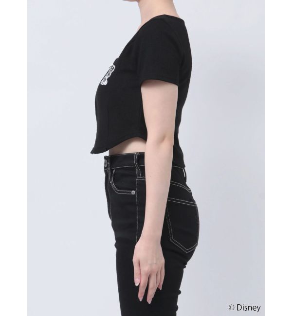 GYDA「Mickey Mouse / フロントZIPワッフルトップス」|Tシャツ・カットソー|
