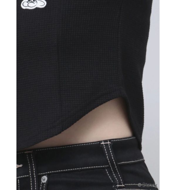 GYDA「Mickey Mouse / フロントZIPワッフルトップス」|Tシャツ・カットソー|