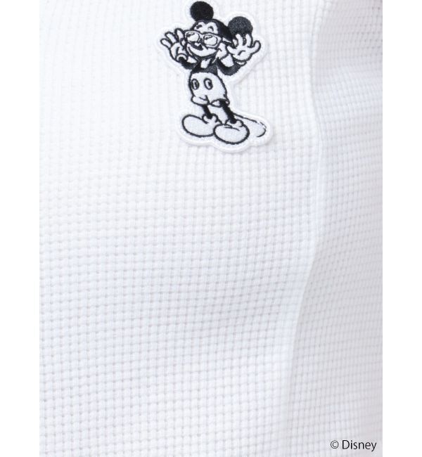 GYDA「Mickey Mouse / フロントZIPワッフルトップス」|Tシャツ・カットソー|