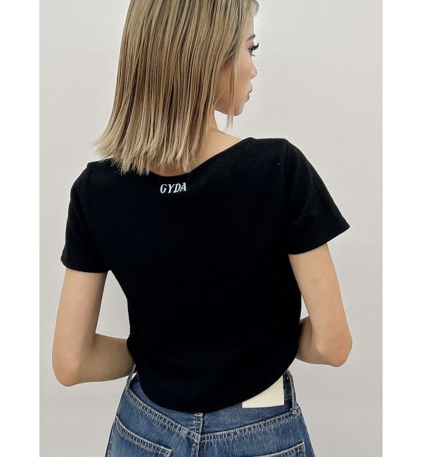 GYDA「Mickey Mouse / フロントZIPワッフルトップス」|Tシャツ・カットソー|