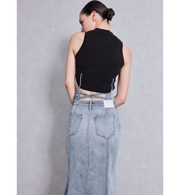 GYDA「ハイウエストBACKクロスマーメイドデニムスカート」|スカート|