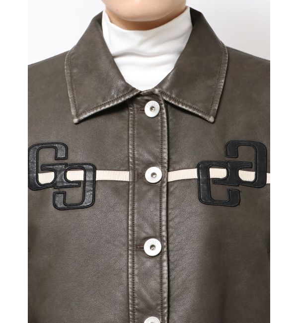 GYDA「GGラインFake Leatherブルゾン」|ブルゾン・スタジャン|