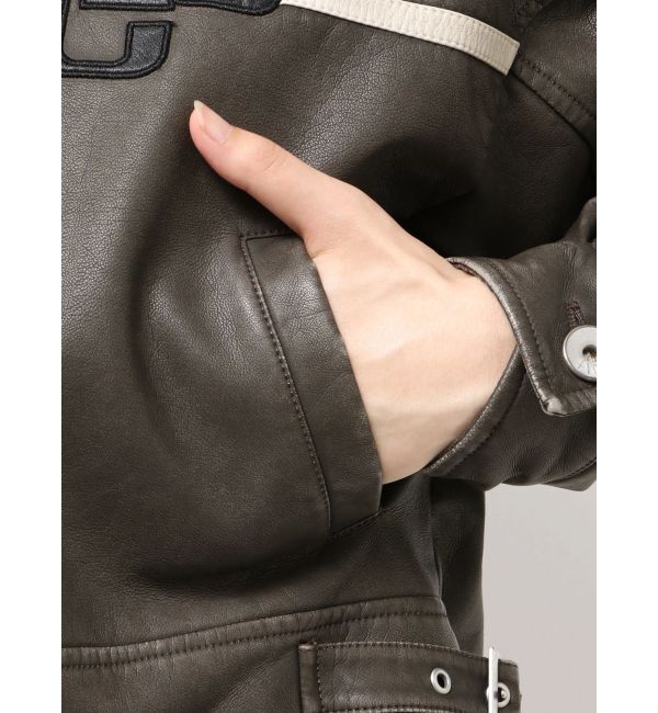 GYDA「GGラインFake Leatherブルゾン」|ブルゾン・スタジャン|