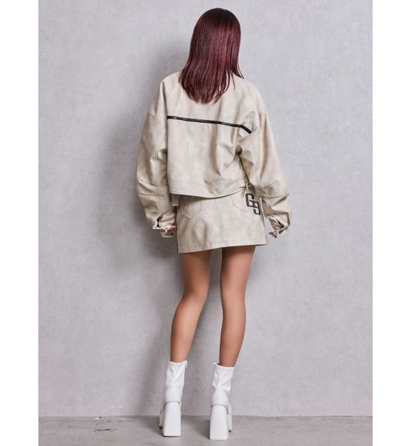 GYDA「GGラインFake Leatherスカートライクショートパンツ」|スカート|