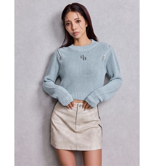 GYDA「GGラインFake Leatherスカートライクショートパンツ」|スカート|