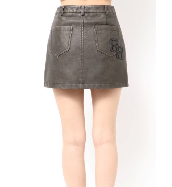GYDA「GGラインFake Leatherスカートライクショートパンツ」|スカート|