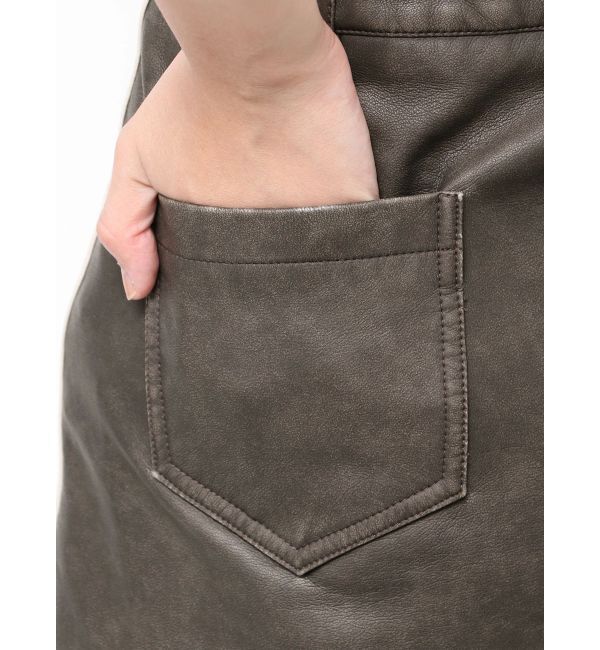 GYDA「GGラインFake Leatherスカートライクショートパンツ」|スカート|