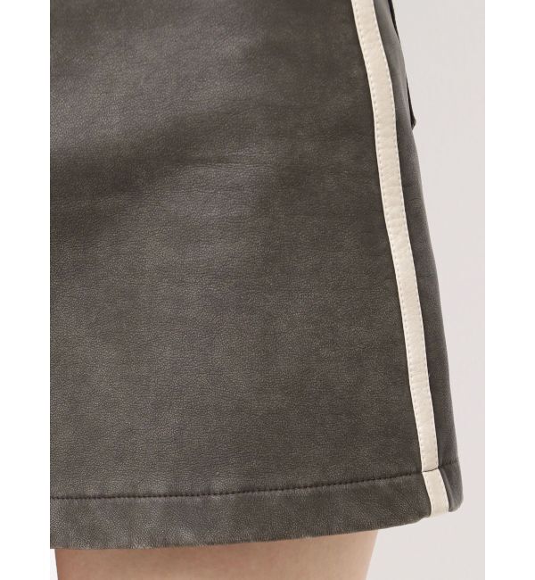 GYDA「GGラインFake Leatherスカートライクショートパンツ」|スカート|