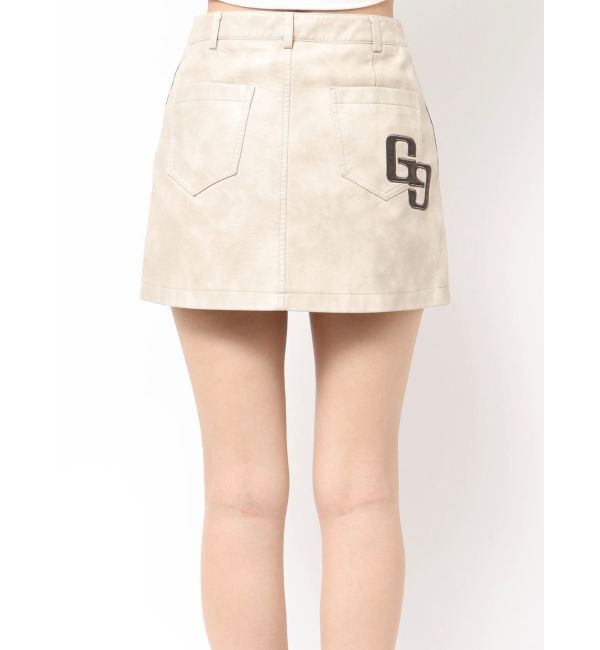 GYDA「GGラインFake Leatherスカートライクショートパンツ」|スカート|