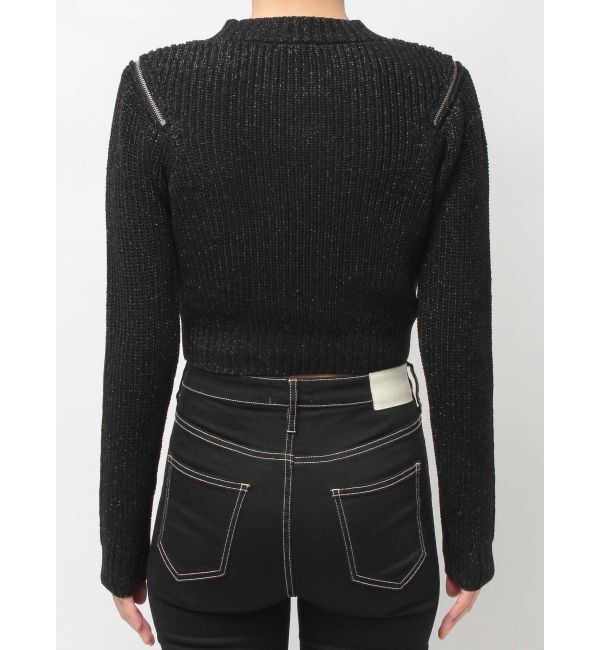 GYDA「GG ZIP designラメニットトップス」|ニット・セーター|