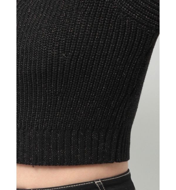 GYDA「GG ZIP designラメニットトップス」|ニット・セーター|