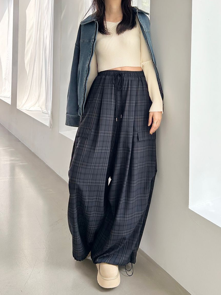 SNIDEL「ワイドデザインパンツ」|チノ|NVY