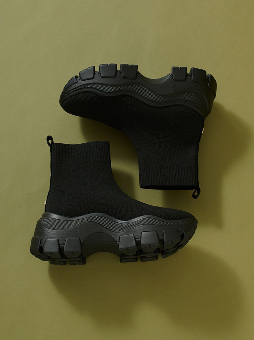 SNIDEL「スニーカーソールショートブーツ」|ショートブーツ|BLK