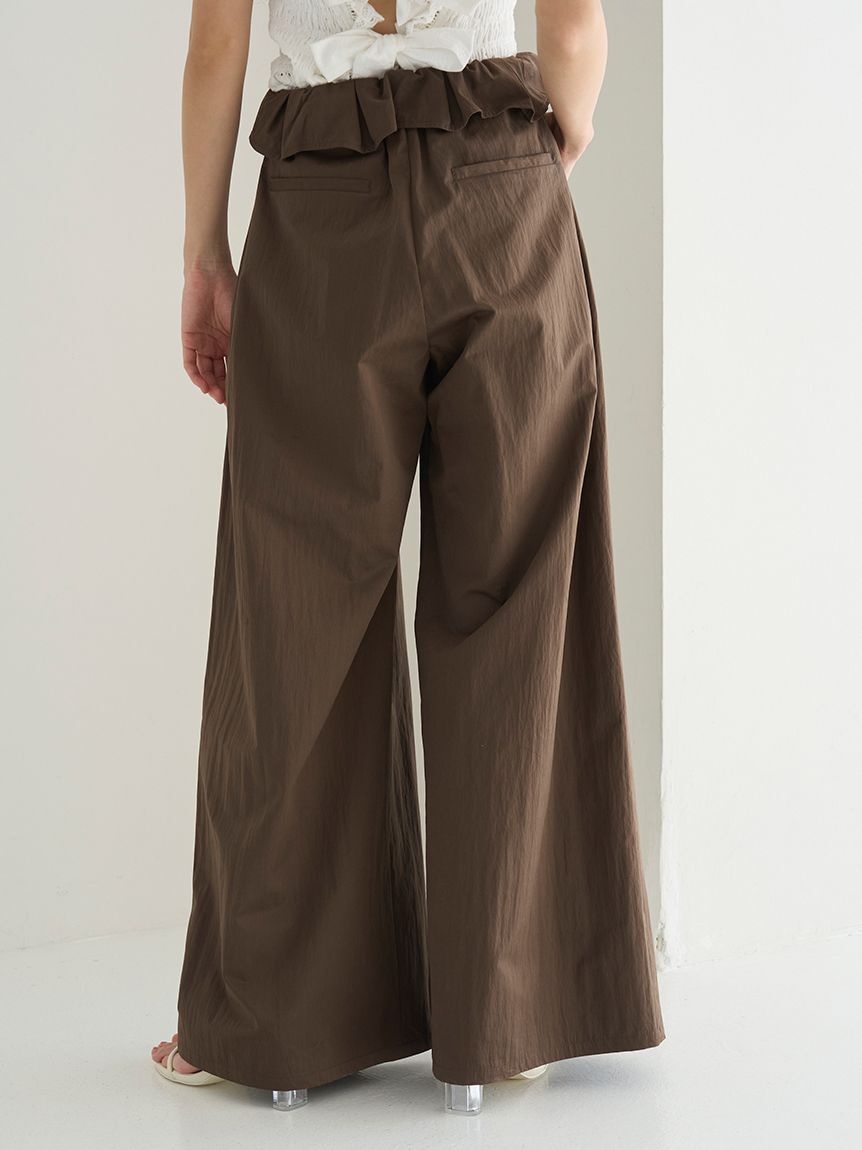 SNIDEL「ウエストデザインボリュームワイドパンツ」|チノ|
