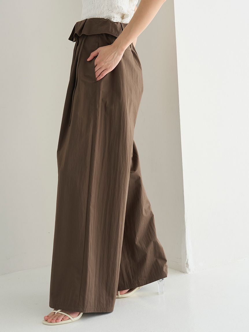 SNIDEL「ウエストデザインボリュームワイドパンツ」|チノ|