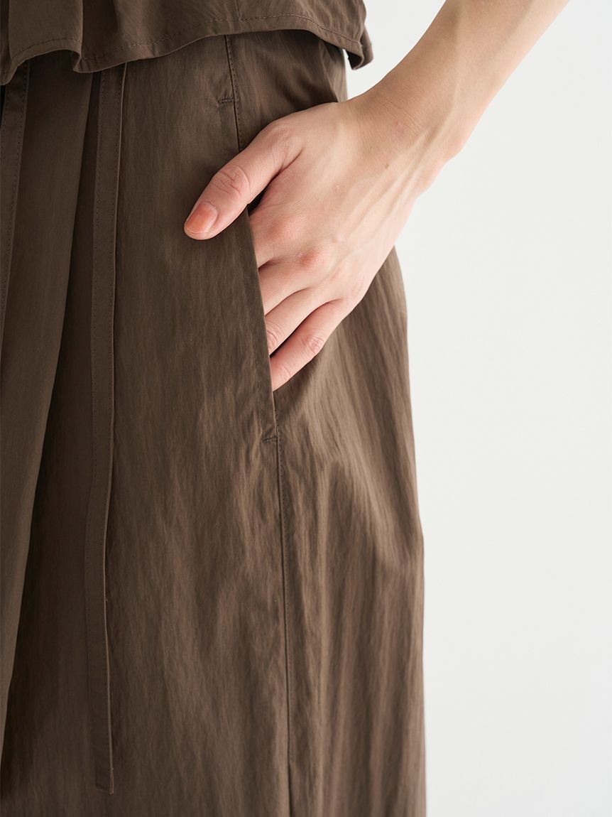 SNIDEL「ウエストデザインボリュームワイドパンツ」|チノ|