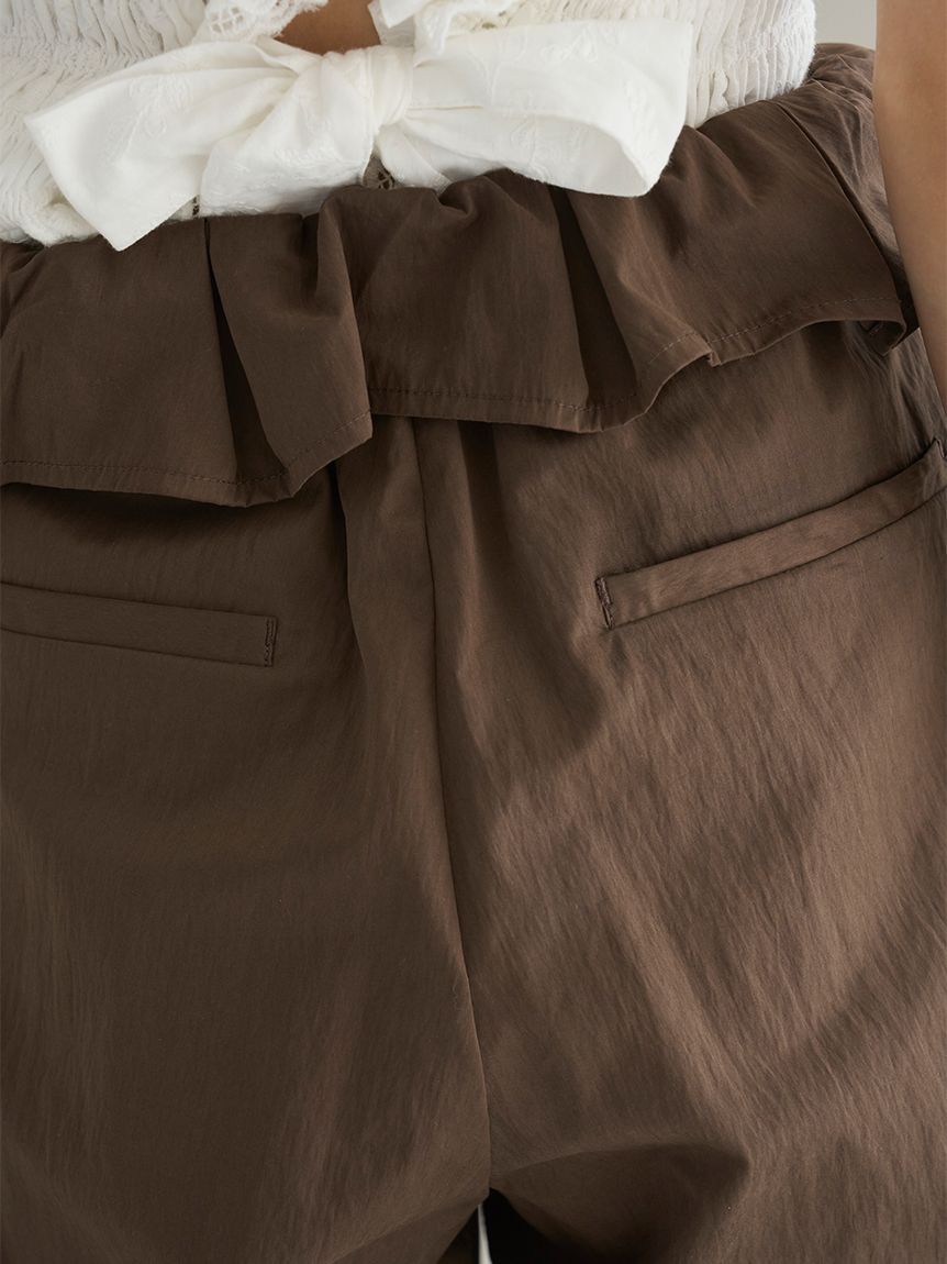 SNIDEL「ウエストデザインボリュームワイドパンツ」|チノ|