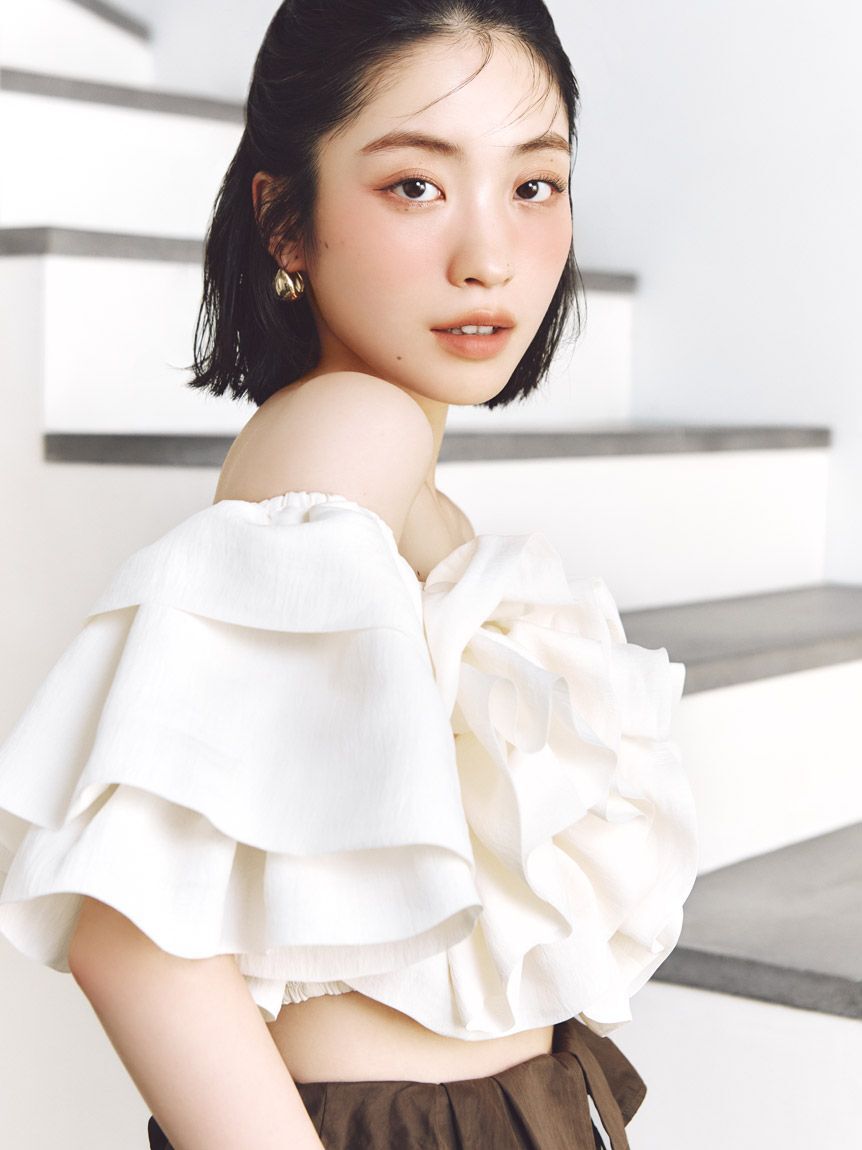 SNIDEL「ウエストデザインボリュームワイドパンツ」|チノ|