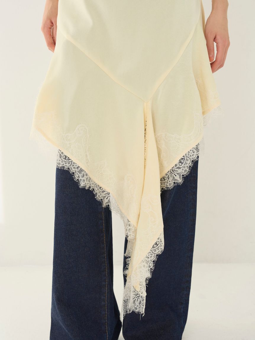 SNIDEL「レーストリムサテンキャミTOP」|キャミソール|