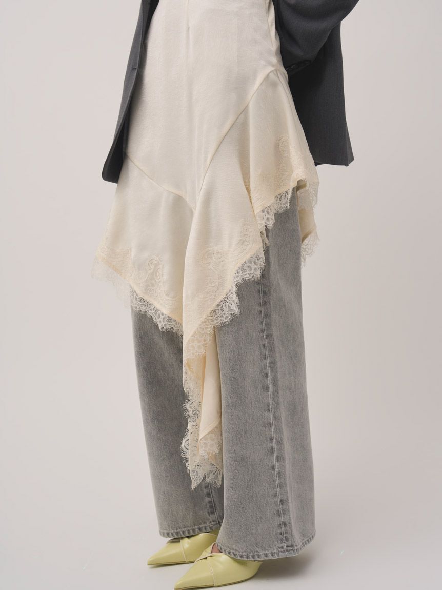 SNIDEL「レーストリムサテンキャミTOP」|キャミソール|