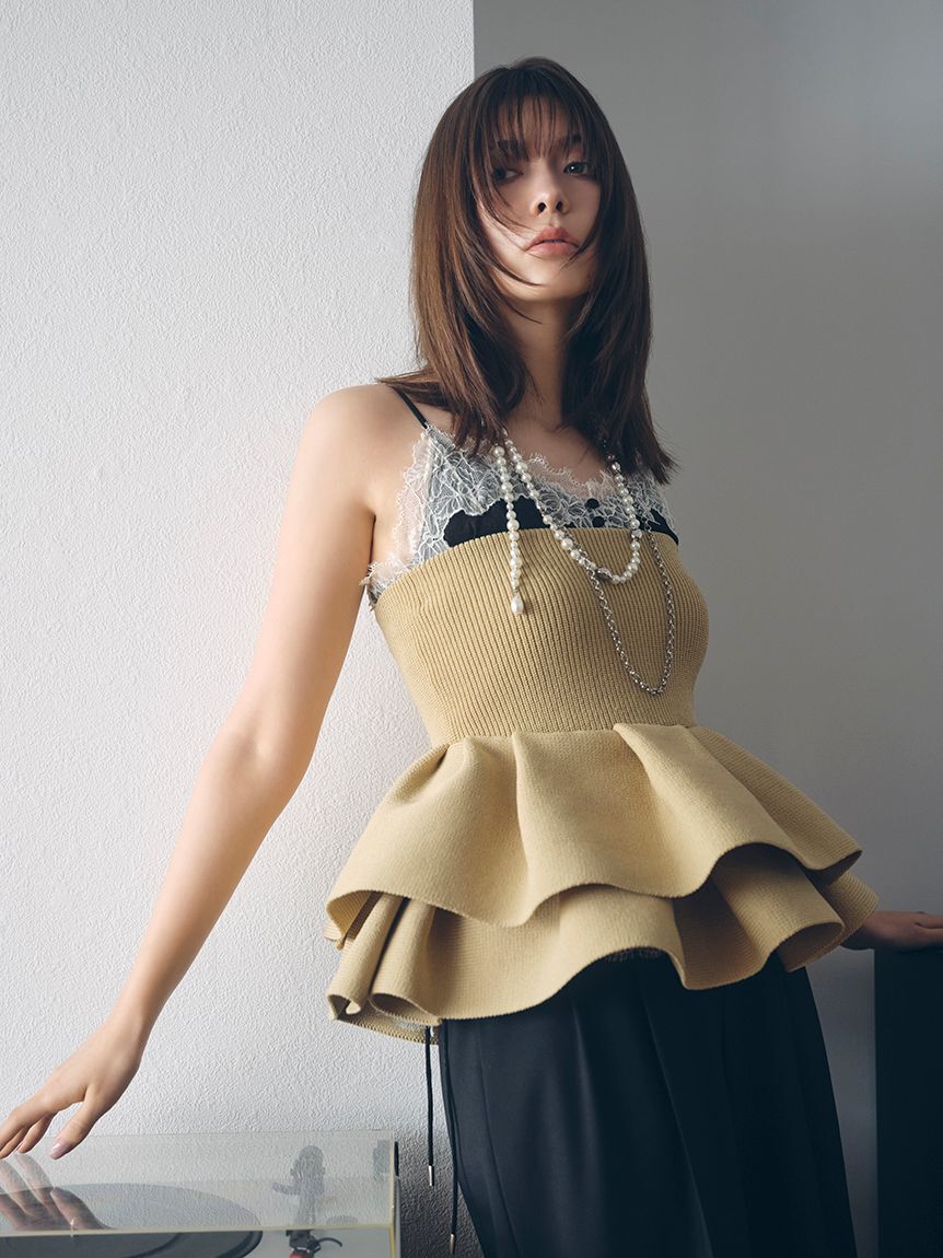 FRAY I.D「レーストリムキャミソール」|キャミソール|BLK