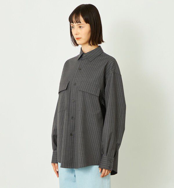 MACKINTOSH PHILOSOPHY「GREY LABAL ウールストライプオフィサーシャツ」|シャツ・ブラウス|