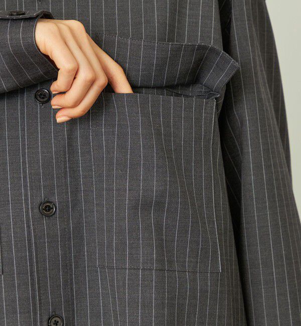 MACKINTOSH PHILOSOPHY「GREY LABAL ウールストライプオフィサーシャツ」|シャツ・ブラウス|