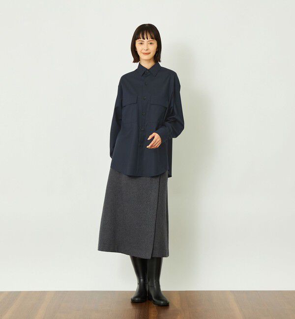 MACKINTOSH PHILOSOPHY「GREY LABAL ウールストライプオフィサーシャツ」|シャツ・ブラウス|