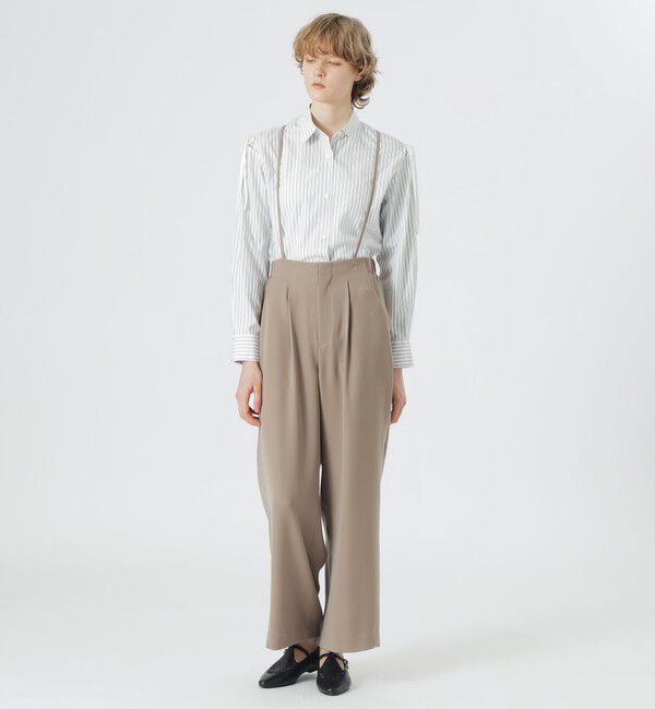  「ストライプショルダーカットアウトシャツ」|シャツ・ブラウス|