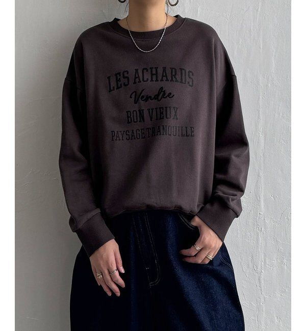 Lbc with Life「チェーンステッチ刺繍ロゴ裏毛プルオーバー」|その他|チャコール