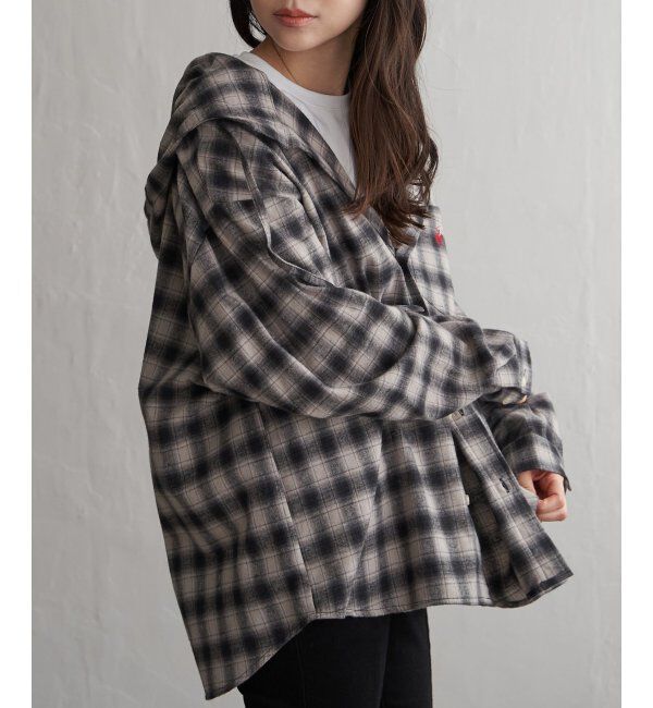 VENCE share style「BEVERLY HILLS POLO CLUB ネルチェックシャツパーカー」|シャツ・ブラウス|グレー