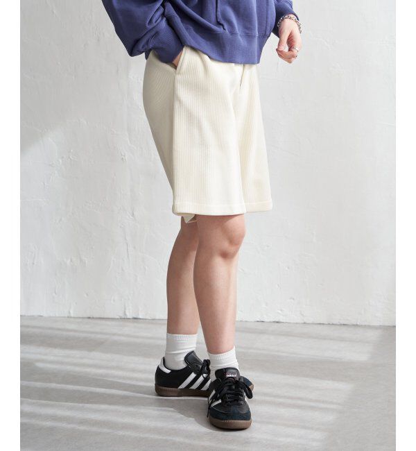 VENCE share style「コーデユロイ裏フリースハーフパンツ」|その他|オフホワイト