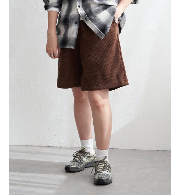 VENCE share style「コーデユロイ裏フリースハーフパンツ」|その他|ブラウン