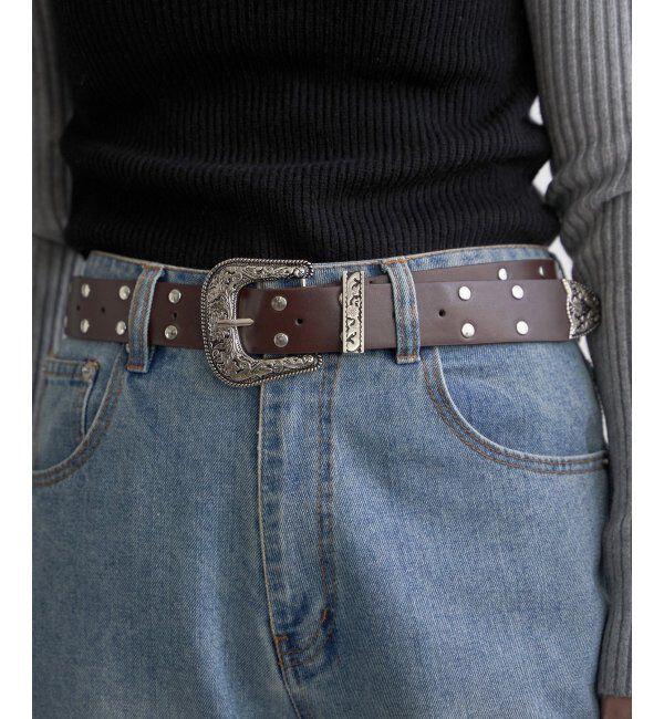 VENCE share style「スタッズレザーウエスタンベルト」|ベルト|