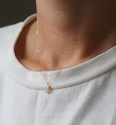 「オーストラリア オパール ネックレス | K10YG」|ネックレス|