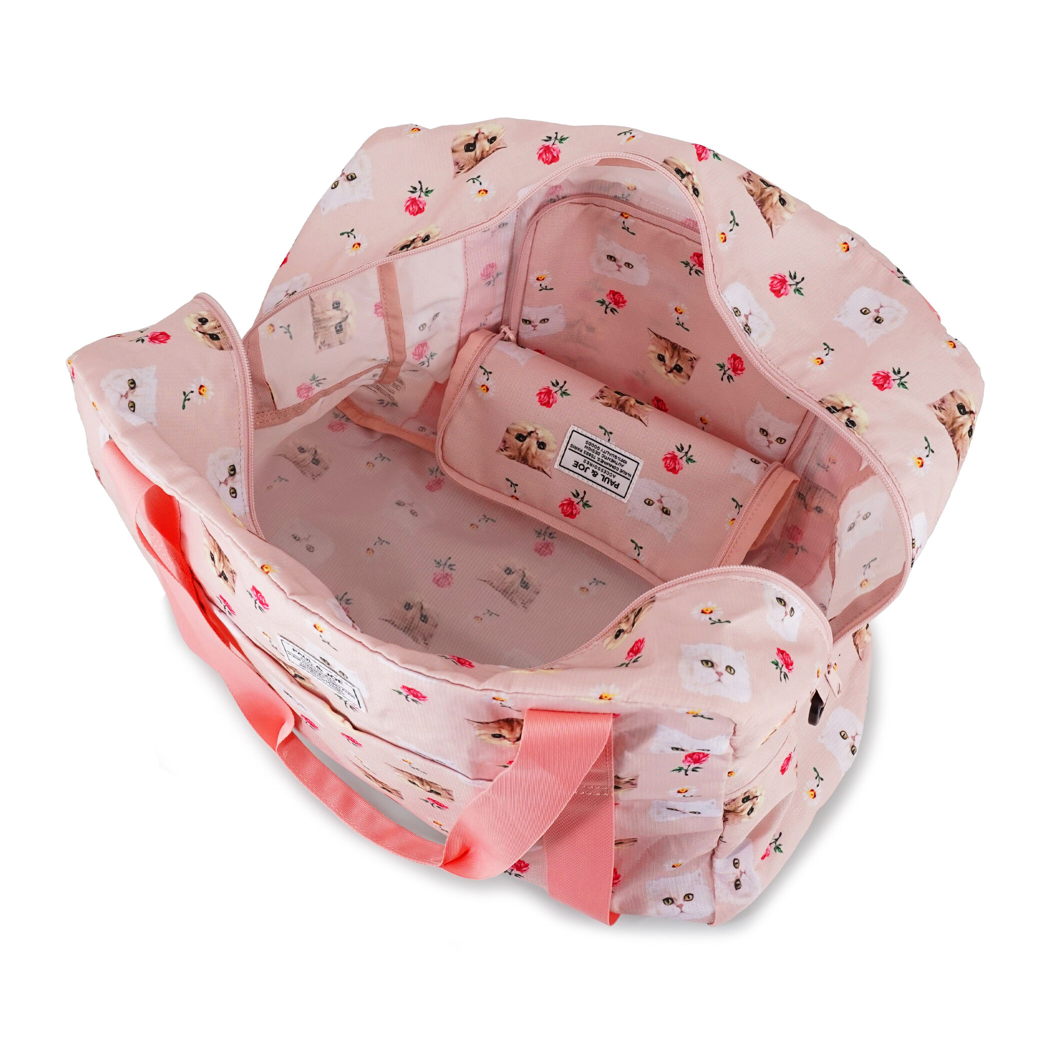 PAUL&JOE「折りたたみボストンバッグ／ジブシー＆ヌネット総柄」|ボストンバッグ|