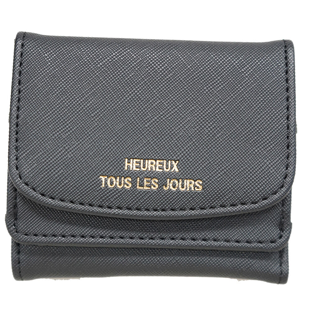 BACKYARD FAMILY「三つ折り財布 レディース 通販 財布 三つ折り ミニ財布 お財布 さいふ ボックス型小銭入れ」|財布|ブラック1